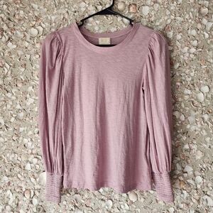 Anthro Nation LTD 100% Pima Cotton Puff Sleeve Top